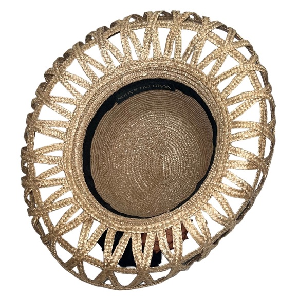 Whittall & Shon Raffia Flower Embellished Striped Band Betmar Hat - Picture 7 of 8